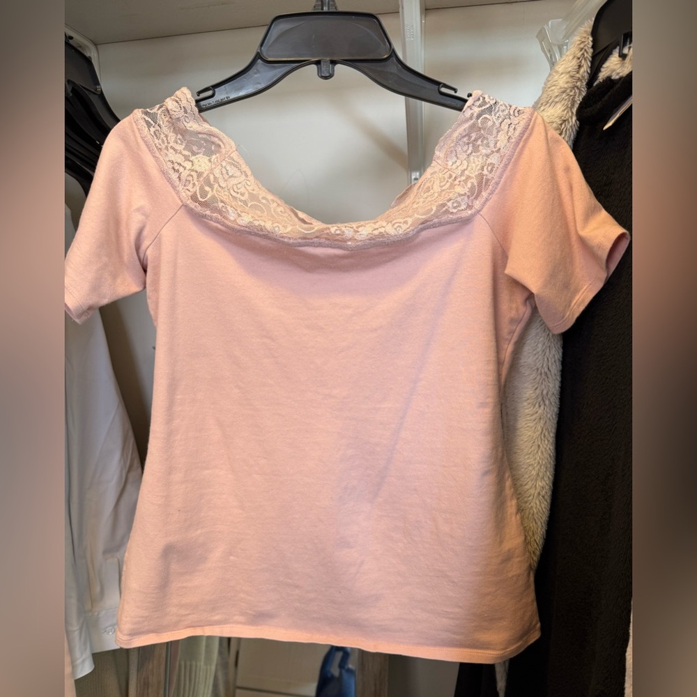 Pink off the shoulder